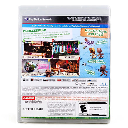 Little Big Planet 2 PlayStation 3 Very Good CIB - Retail Game Box Back Panel