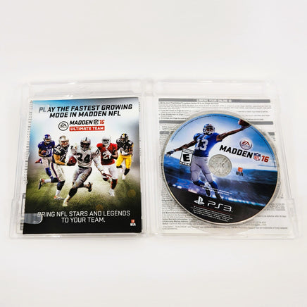 Madden Nfl 16 Playstation 3 Very Good - Open Case Displaying Game Contents