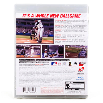 Major League Baseball 2K7 PlayStation 3 Very Good CIB - Back Side Of Retail Case With Full Artwork