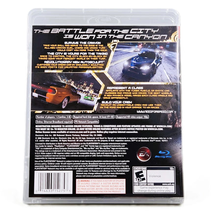 Need For Speed Carbon PlayStation 3 Very Good CIB - Official Back Cover From Original Release