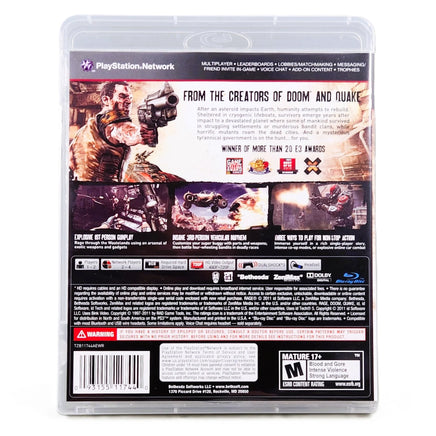 Rage PlayStation 3 Good CIB - Retail Back Sleeve Showcasing Features And Art