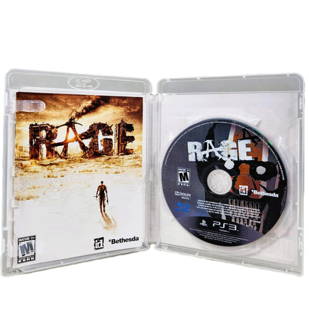 Rage PlayStation 3 Good - CIB View Of Open Case With Disc Properly Seated