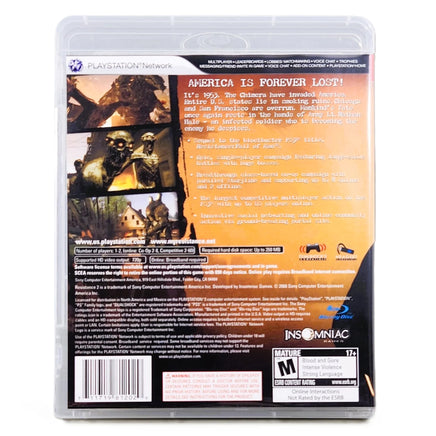 Resistance 2 PlayStation 3 Very Good CIB - Authentic Rear Sleeve From Boxed Edition