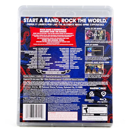 Rock Band 2 PlayStation 3 Very Good CIB - Authentic Retail Back Panel With Description Text