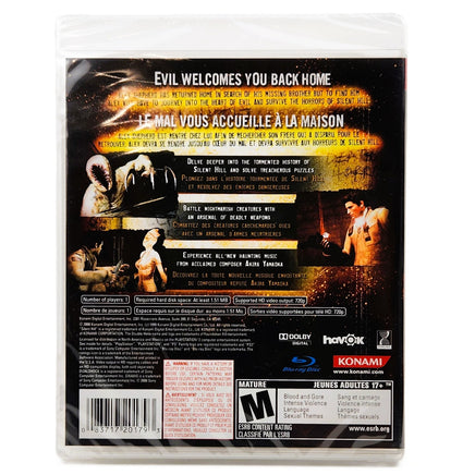 Silent Hill Homecoming Playstation 3 Brand New - Game Case Rear Artwork