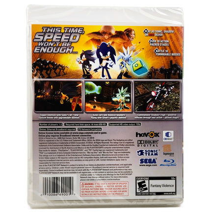 Sonic The Hedgehog Playstation 3 Brand New - Back Cover Art Shown