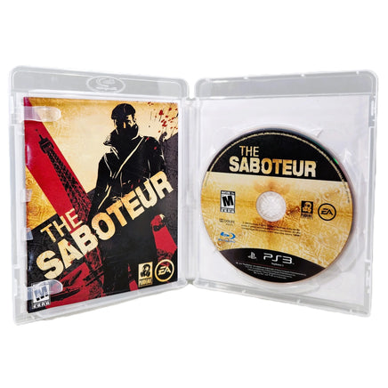 The Saboteur PlayStation 3 Like New CIB - Open Retail Case Displaying Original Instruction Manual and Game Disc