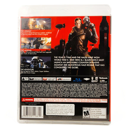 Wolfenstein The New Order Playstation 3 Very Good - Authentic Back Cover Art