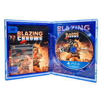 Blazing Chrome Limited Run 296 PlayStation 4 Good CIB - Interior Contents Of Authentic Game Case Showing Disc and Manual