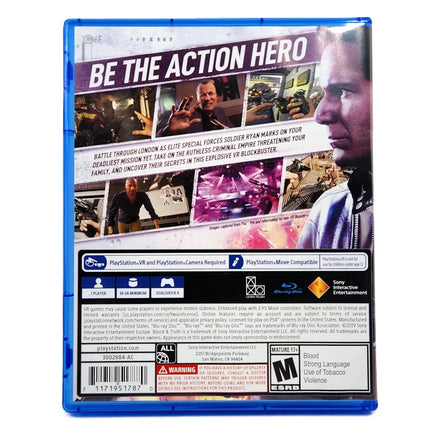 Blood & Truth PSVR PlayStation 4 Good CIB - Retail Case Back Panel Shown