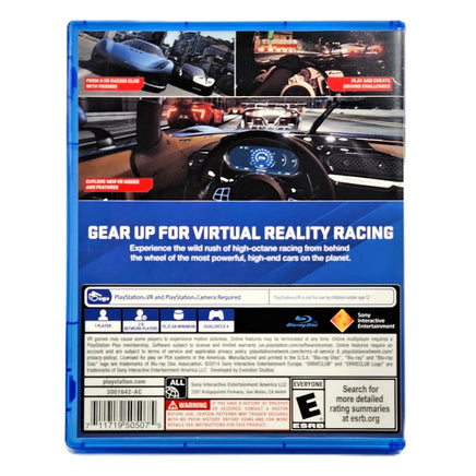 Driveclub VR PSVR PlayStation 4 Good CIB - Rear Packaging Showing Screenshots & Info