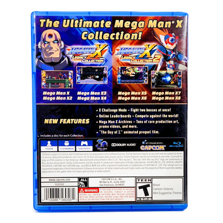 Mega Man X Legacy Collection 1 & 2 PlayStation 4 Very Good CIB - Back Illustration And Summary View