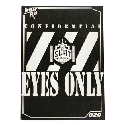 Night Trap Limited Run #74 Blue Cover PlayStation 4 Brand New CIB - Authentic Limited Run Games LRG Trading Card Front View