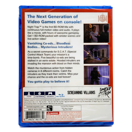 Night Trap Limited Run #74 Red Cover PlayStation 4 Brand New CIB - Authentic Back Artwork And Barcode Area