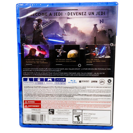 Star Wars Jedi Fallen Order Playstation 4 Brand New - Game Case Rear Artwork