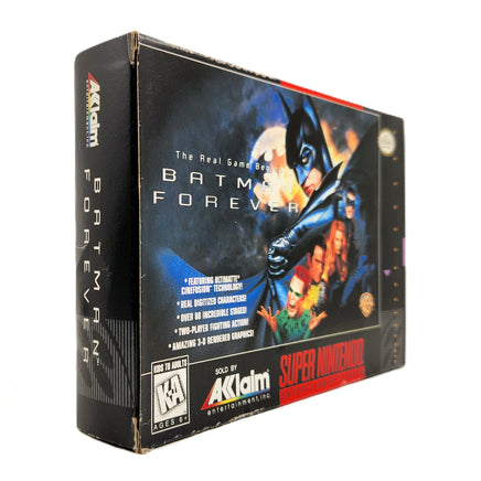 Batman Forever Super Nintendo Very Good - Left side spine view of official retail game box