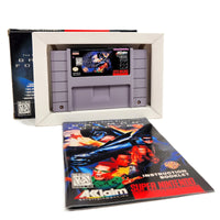 Batman Forever Super Nintendo Very Good - Retail game box shown with game cart, inner cardboard tray, and instruction booklet