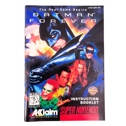 Batman Forever Super Nintendo Very Good - Game Instruction Manual Front
