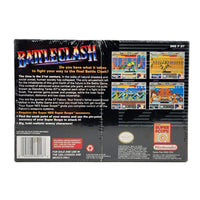 Battle Clash Super Nintendo Brand New - Back view of authentic retail release game box
