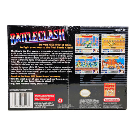 Battle Clash Super Nintendo Brand New - Back Of Authentic Game Box