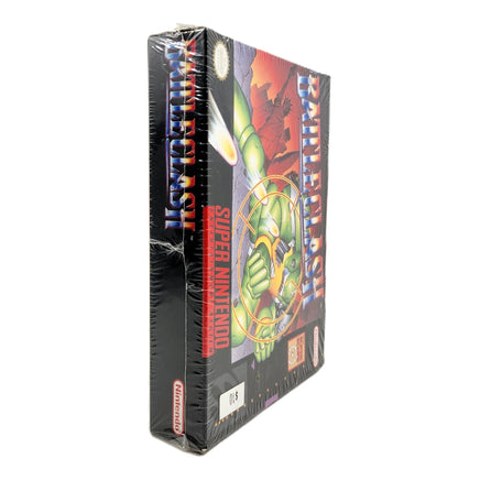 Battle Clash Super Nintendo Brand New - Bottom spine view of authentic retail release game box