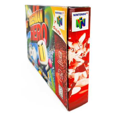 Bomberman Hero Nintendo 64 Very Good - Angled Right-Front View of Retail Box