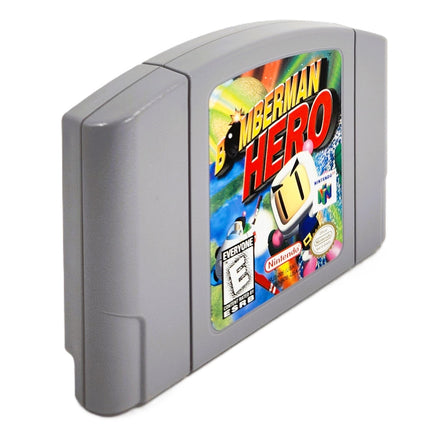 Bomberman Hero Nintendo 64 Very Good - Left-Front of Video Game Cartridge