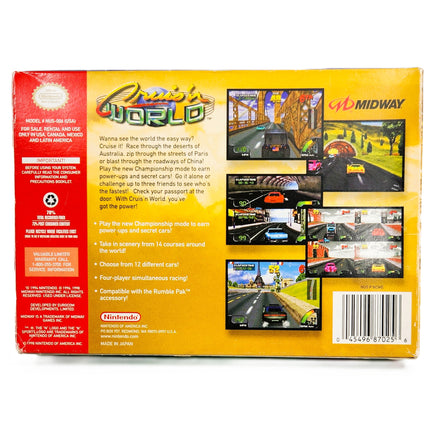 Cruisn World Nintendo 64 Very Good - Game Box Back Artwork