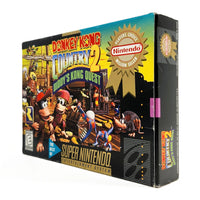 Donkey Kong Country 2 Players Choice Super Nintendo Very Good - Alternate side view of front of genuine game box retail release