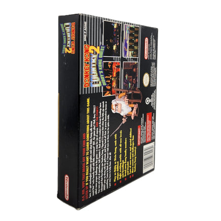 Donkey Kong Country 2 Players Choice Super Nintendo Very Good - Alternate spine view of authentic game box retail release