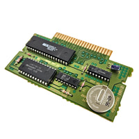 Donkey Kong Country 3 Players Choice Super Nintendo Very Good - Close up view of game cartridge circuit board and save battery