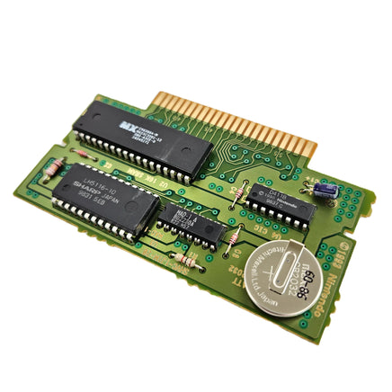 Donkey Kong Country 3 Players Choice Super Nintendo Very Good - Close up view of game cartridge circuit board and save battery