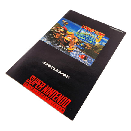 Donkey Kong Country 3 Players Choice Super Nintendo Very Good - Genuine instruction manual front view shown at an angle