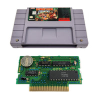 Donkey Kong Country Super Nintendo Good Loose - View of authentic game circuit board with working save battery installed