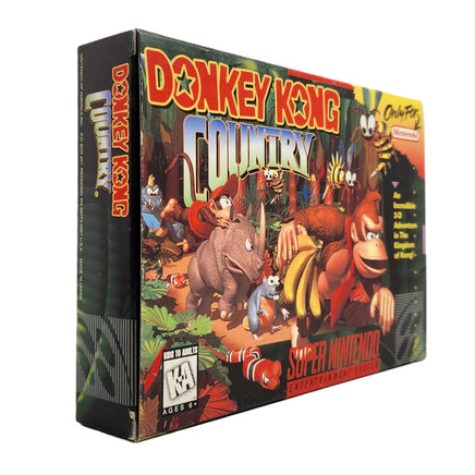 Donkey Kong Country Super Nintendo Very Good - Game Box Front Artwork left side angle view