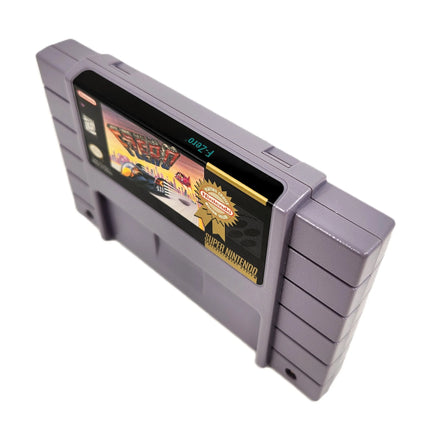 F-Zero Players Choice Super Nintendo Very Good - Angled front label of authentic game cartridge showing top label game title