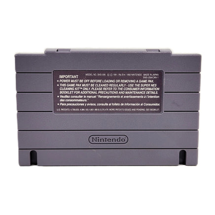 F-Zero Players Choice Super Nintendo Very Good - Rear view of authentic game cartridge