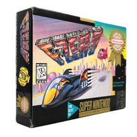 F-Zero Players Choice Super Nintendo Very Good - Alternate view of genuine retail game box front and left side