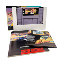 F-Zero Players Choice Super Nintendo Very Good - View of genuine retail game box, cartridge, inner cardboard tray, manual and poster