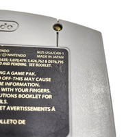 F-Zero X Nintendo 64 Acceptable Loose - View of back label close up to show the authentic number stamp on the rear label