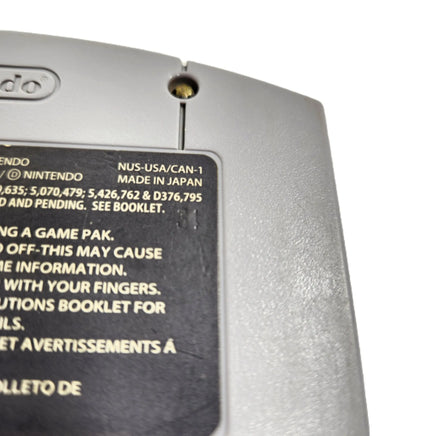 F-Zero X Nintendo 64 Acceptable Loose - View of back label close up to show the authentic number stamp on the rear label