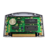 F-Zero X Nintendo 64 Acceptable Loose - Open cart view showing authentic game circuit board with Nintendo branding on board and chips also showing game contact pins