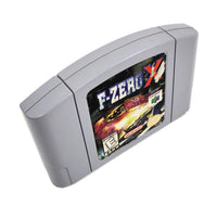 F-Zero X Nintendo 64 Acceptable Loose - Angled front and top view of genuine game cartridge showing label artwork