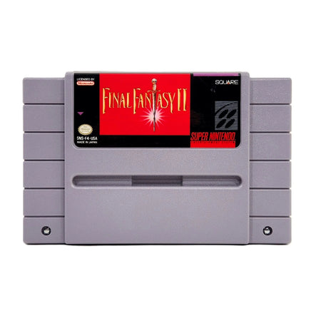 Final Fantasy II Super Nintendo Very Good Loose - SNES Front Of Cartridge Label View