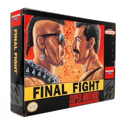 Final Fight Super Nintendo Very Good CIB- Genuine Retail Box Front Artwork Shown at an Angle