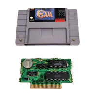 Illusion Of Gaia Super Nintendo Acceptable Loose - Cartridge shell shown with authentic game circuit board displayed with working save battery installed