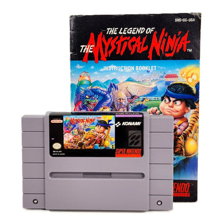 Legend Of The Mystical Ninja Super Nintendo Very Good Loose - SNES Front Artwork Of Cartridge with Instruction Manual Shown