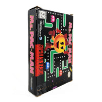 Ms. Pacman Super Nintendo Good CIB - Bottom spine and front angled view of retail game box