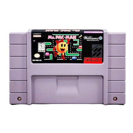 Ms. Pacman Super Nintendo Good CIB - Cartridge Front View