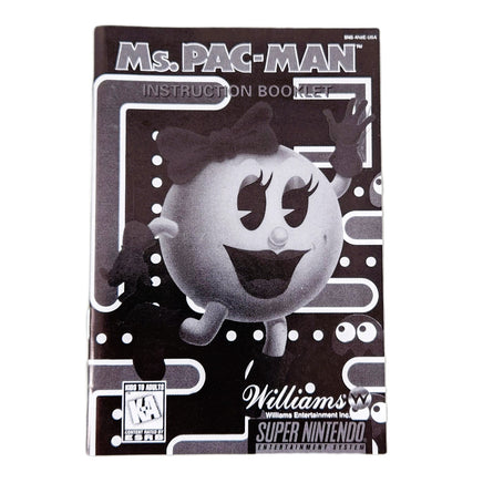 Ms. Pacman Super Nintendo Good CIB - Instruction Manual